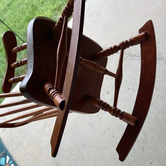 Vintage Doll Sized Wooden Rocking Chair, Cottagecore, miniature - Picture 8 of 8